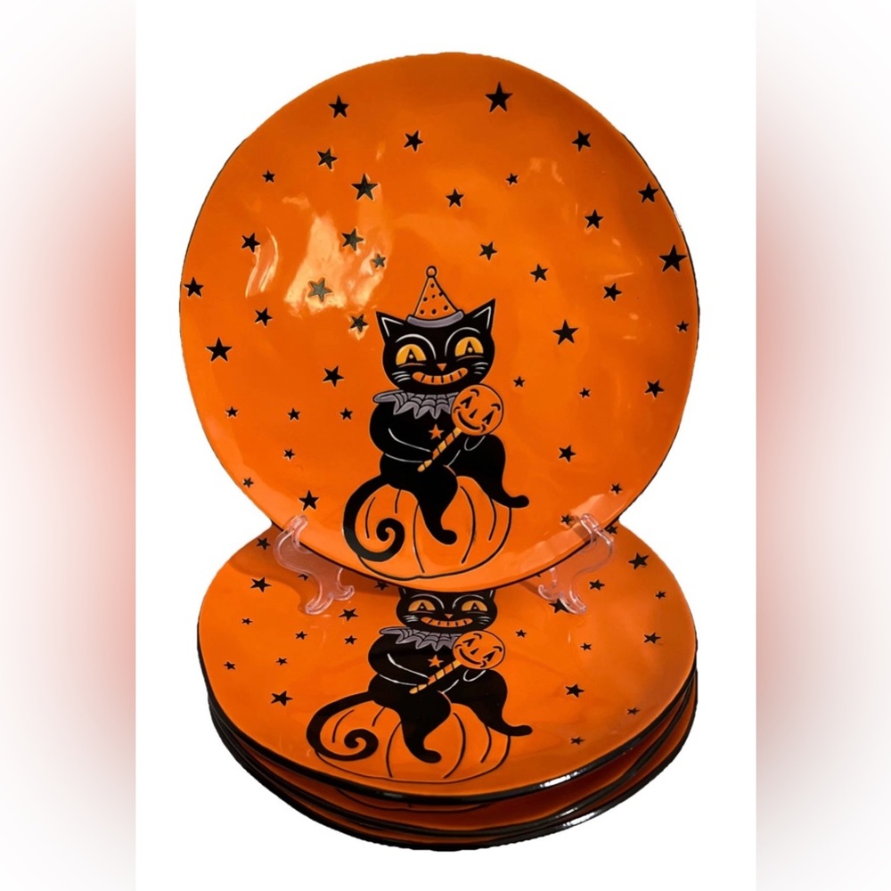 Eli + Ana Retro Black Cat 11” Dinner plates